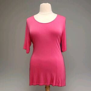 Soft Surroundings 1X Pink Elbow Sleeve Tunic Top